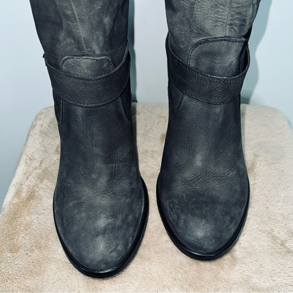 Vera Gomma Gray Leather Knee-High Boots - Italy - Women’s Size 7.5 EU 38 - Picture 5 of 12